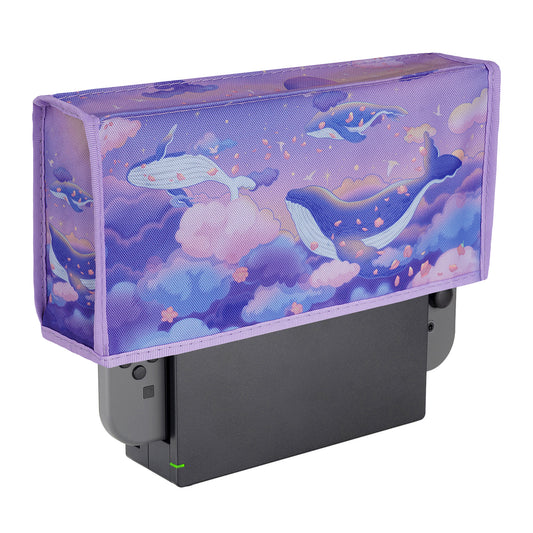 PlayVital 傷防止 防水ナイロンダストカバー NS Switch & 有機el充電ドック用【クジラのドリーム】