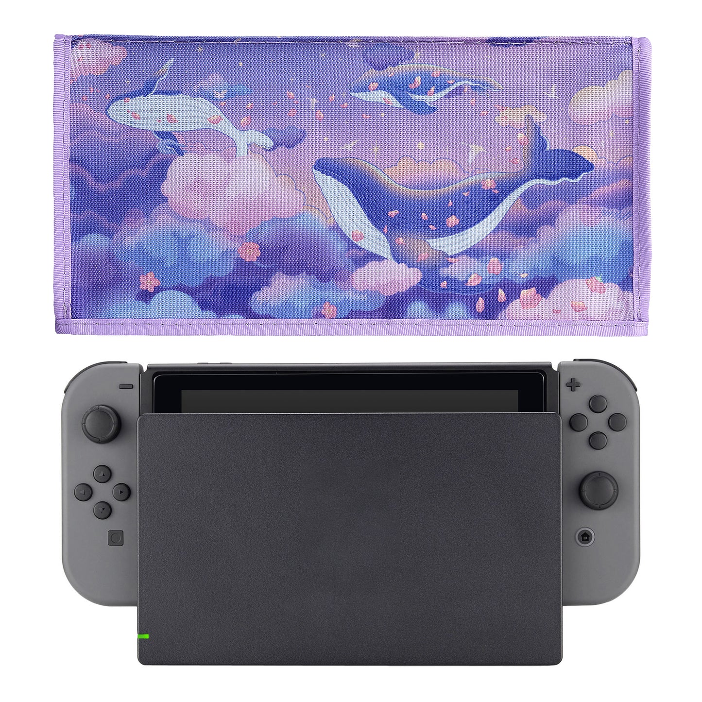 PlayVital 傷防止 防水ナイロンダストカバー NS Switch & 有機el充電ドック用【クジラのドリーム】