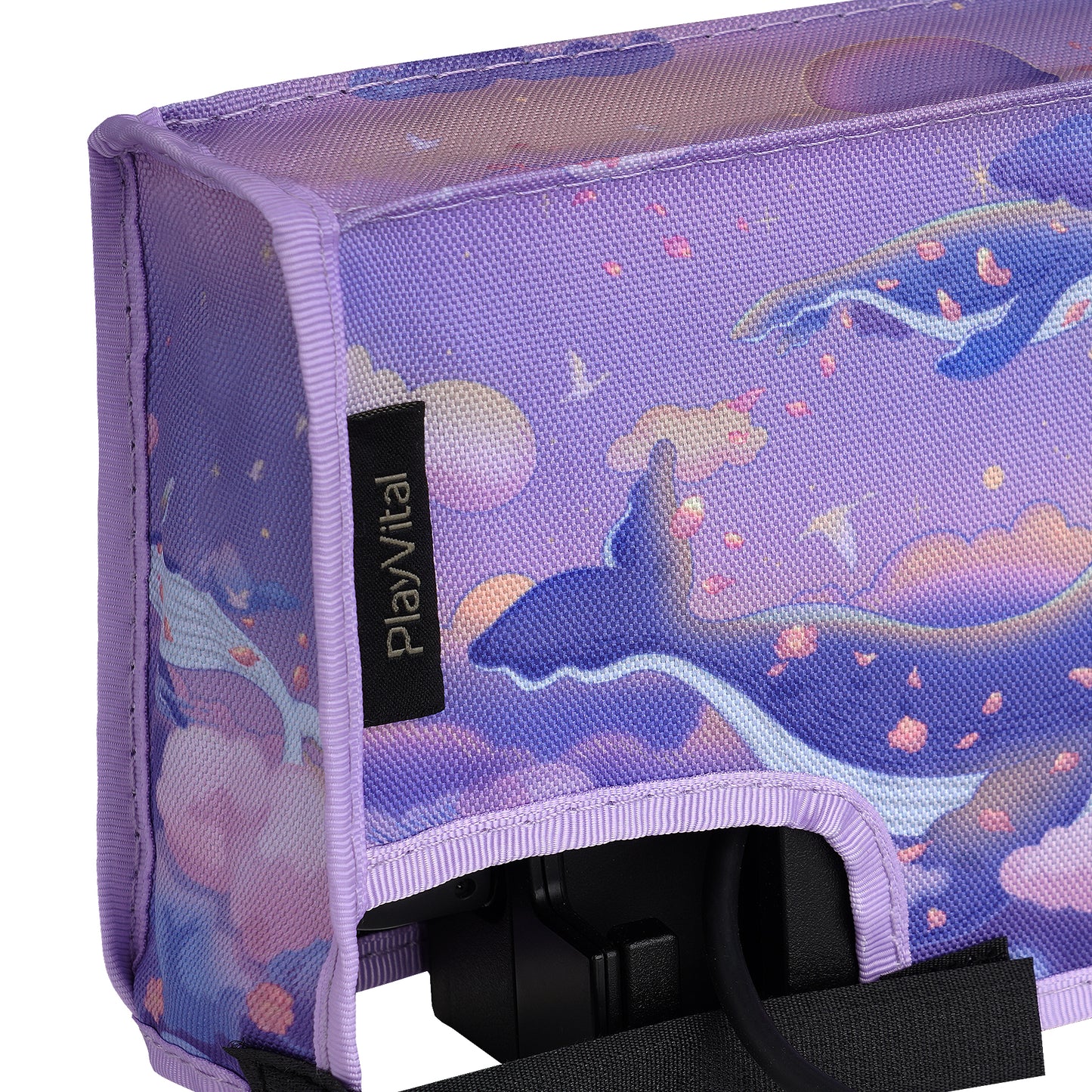 PlayVital 傷防止 防水ナイロンダストカバー NS Switch & 有機el充電ドック用【クジラのドリーム】