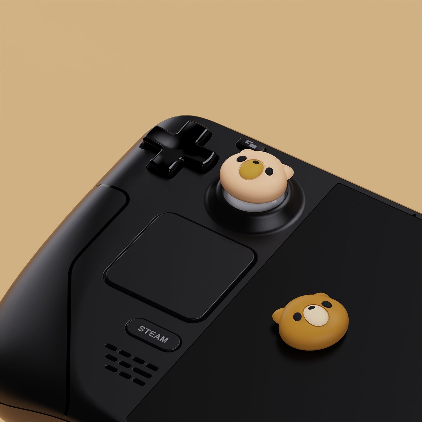 PlayVital シリコン製サムグリップキャップ Steam Deck LCD & OLED、PS Portal リモート プレーヤー用【コージーベア】