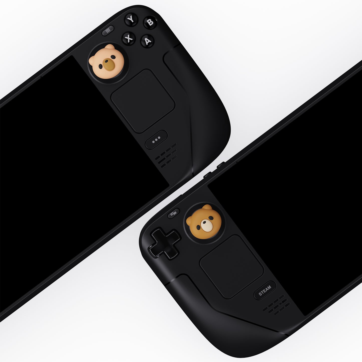 PlayVital シリコン製サムグリップキャップ Steam Deck LCD & OLED、PS Portal リモート プレーヤー用【コージーベア】