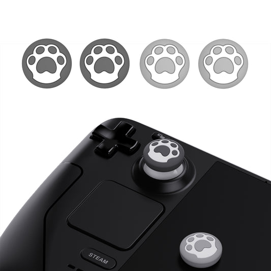 PlayVital Cat Pawデザイン サムグリップキャップ Steam Deck LCD & OLED、PS ポータルリモートプレーヤー用【グレイの猫の肉球】