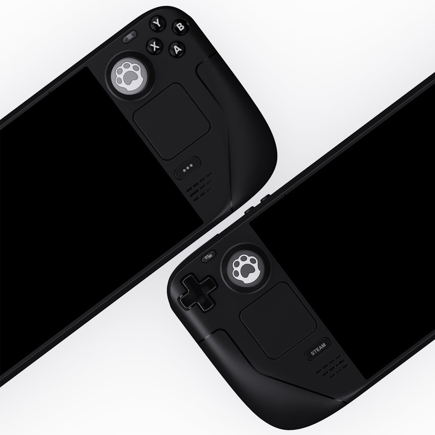 PlayVital Cat Pawデザイン サムグリップキャップ Steam Deck LCD & OLED、PS ポータルリモートプレーヤー用【グレー&ライトグレー】