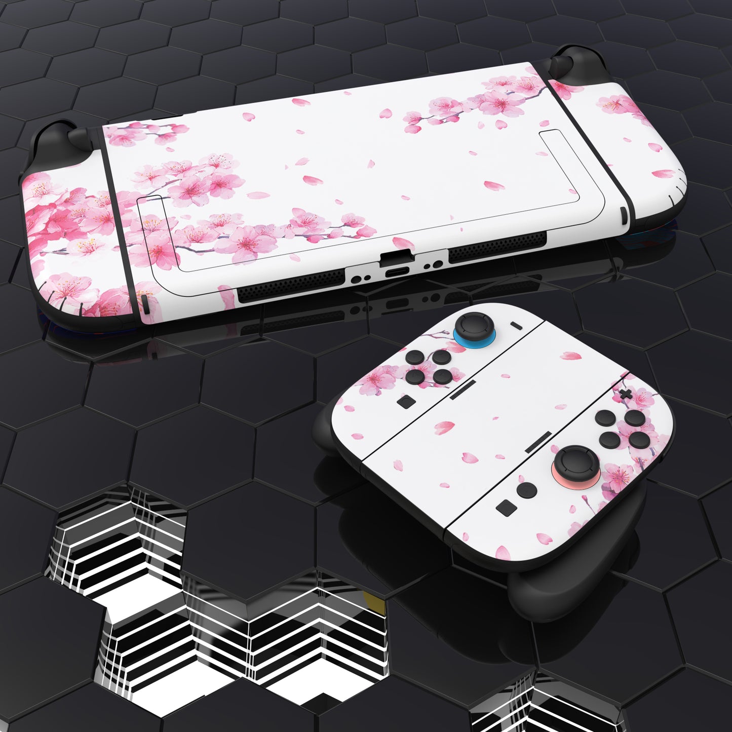 PlayVital Nintendo Switch 2(2025)本体・Joycon対応 フルセット保護ステッカーシール カスタマイズ用ビニールステッカー ドック&グリップスシール付き【桜のささやき風】