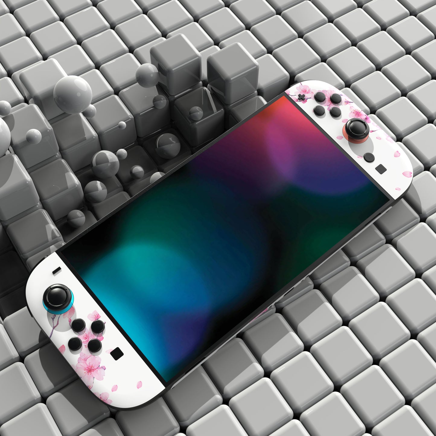 PlayVital Nintendo Switch 2(2025)本体・Joycon対応 フルセット保護ステッカーシール カスタマイズ用ビニールステッカー ドック&グリップスシール付き【桜のささやき風】