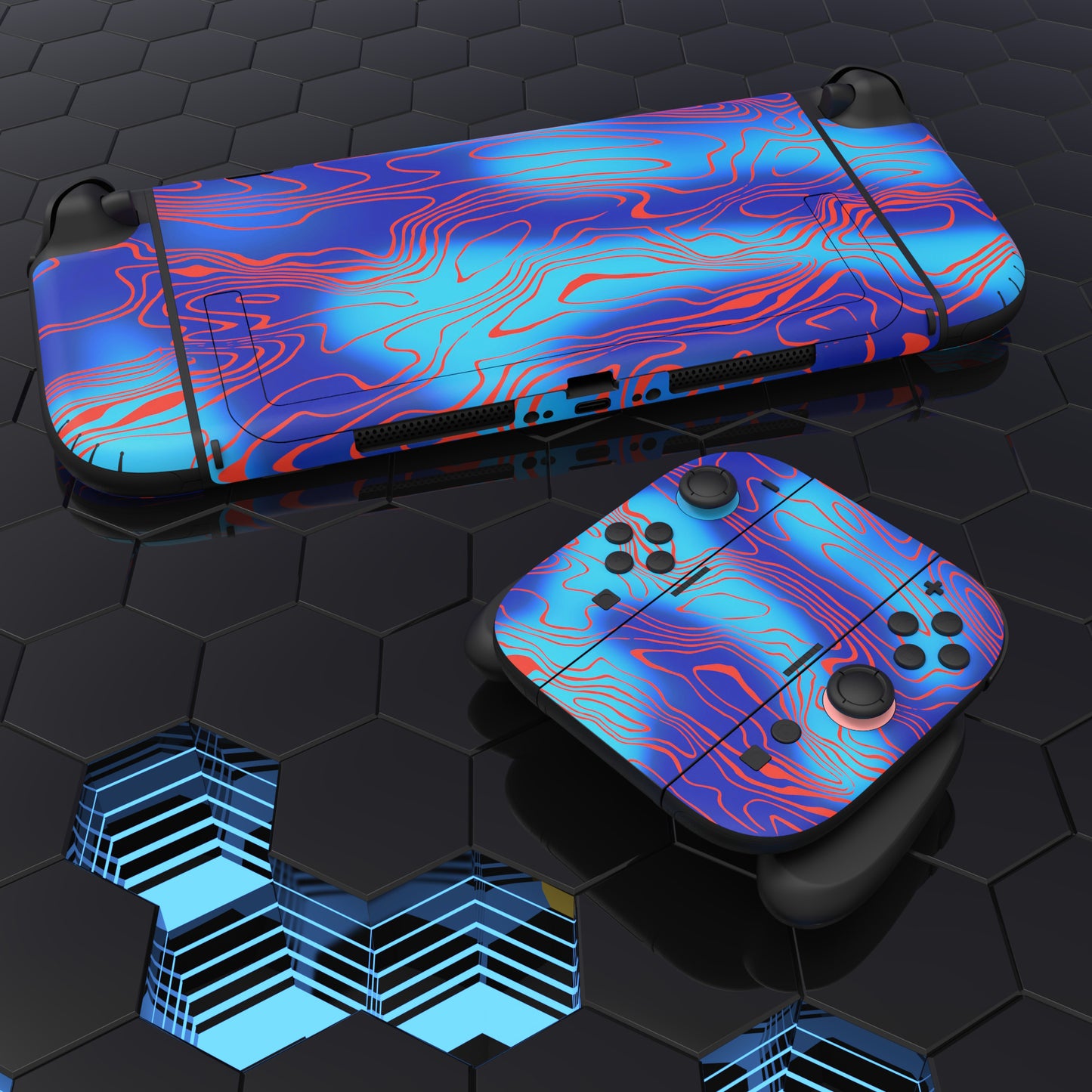 PlayVital Nintendo Switch 2(2025)本体・Joycon対応 フルセット保護ステッカーシール カスタマイズ用ビニールステッカー ドック&グリップスシール付き【ダマスカスカモ】