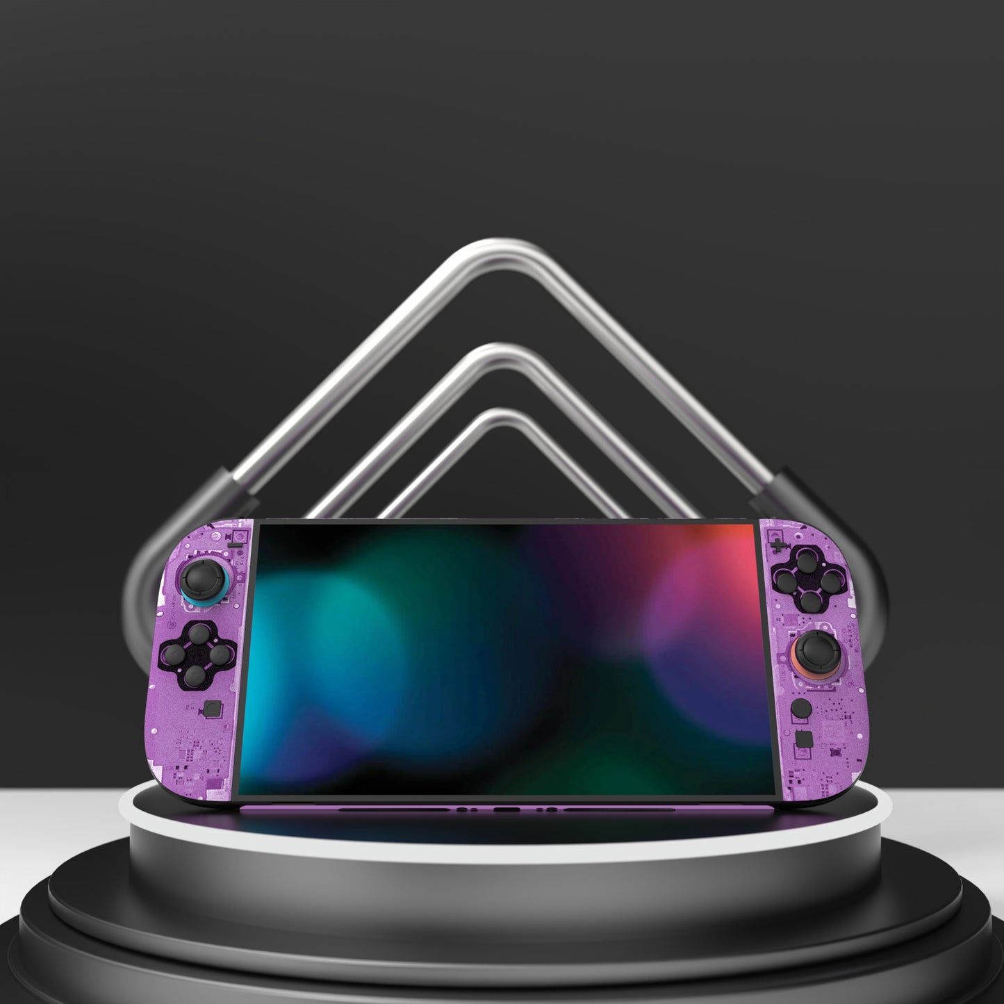 PlayVital Nintendo Switch 2(2025)本体・Joycon対応 フルセット保護ステッカーシール カスタマイズ用ビニールステッカー ドック&グリップスシール付き【パープル・テアダウン】