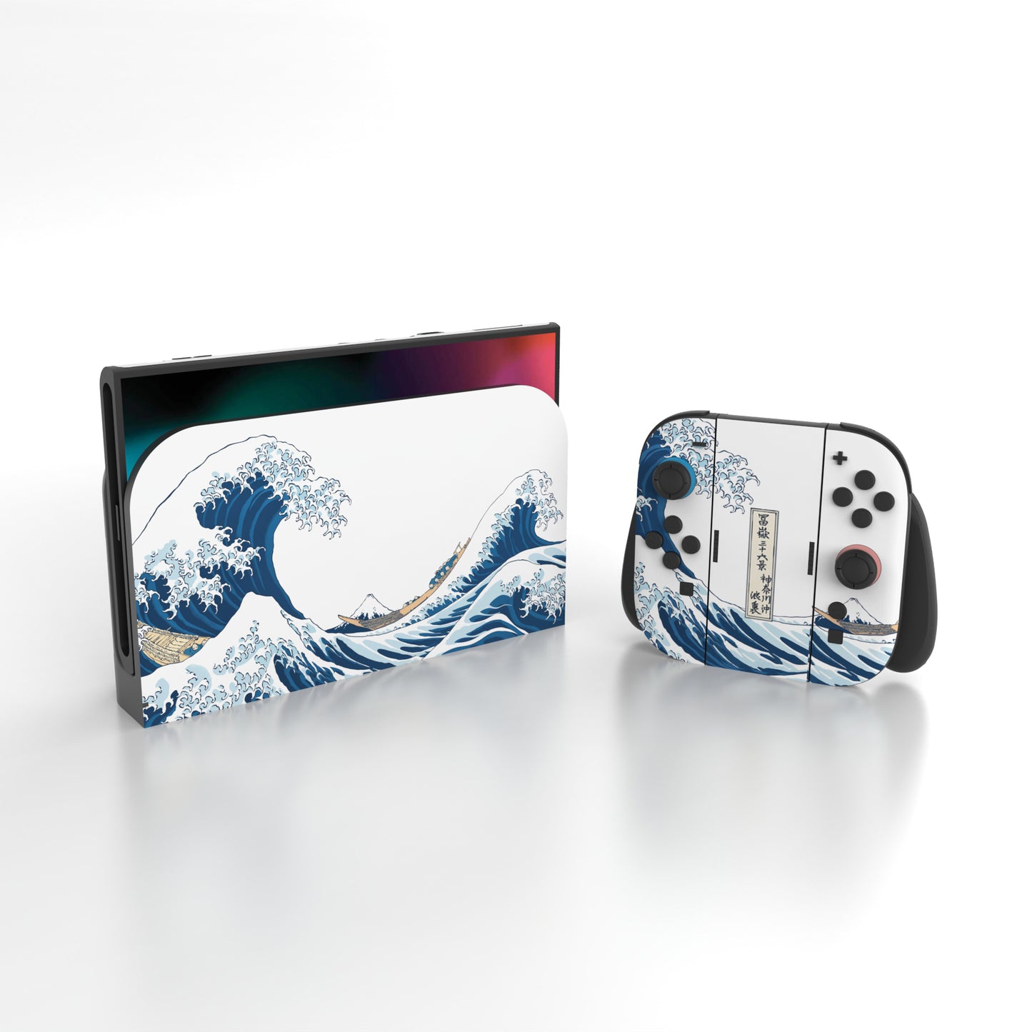 PlayVital Nintendo Switch 2(2025)本体・Joycon対応 フルセット保護ステッカーシール カスタマイズ用ビニールステッカー ドック&グリップスシール付き【神奈川沖浪裏】