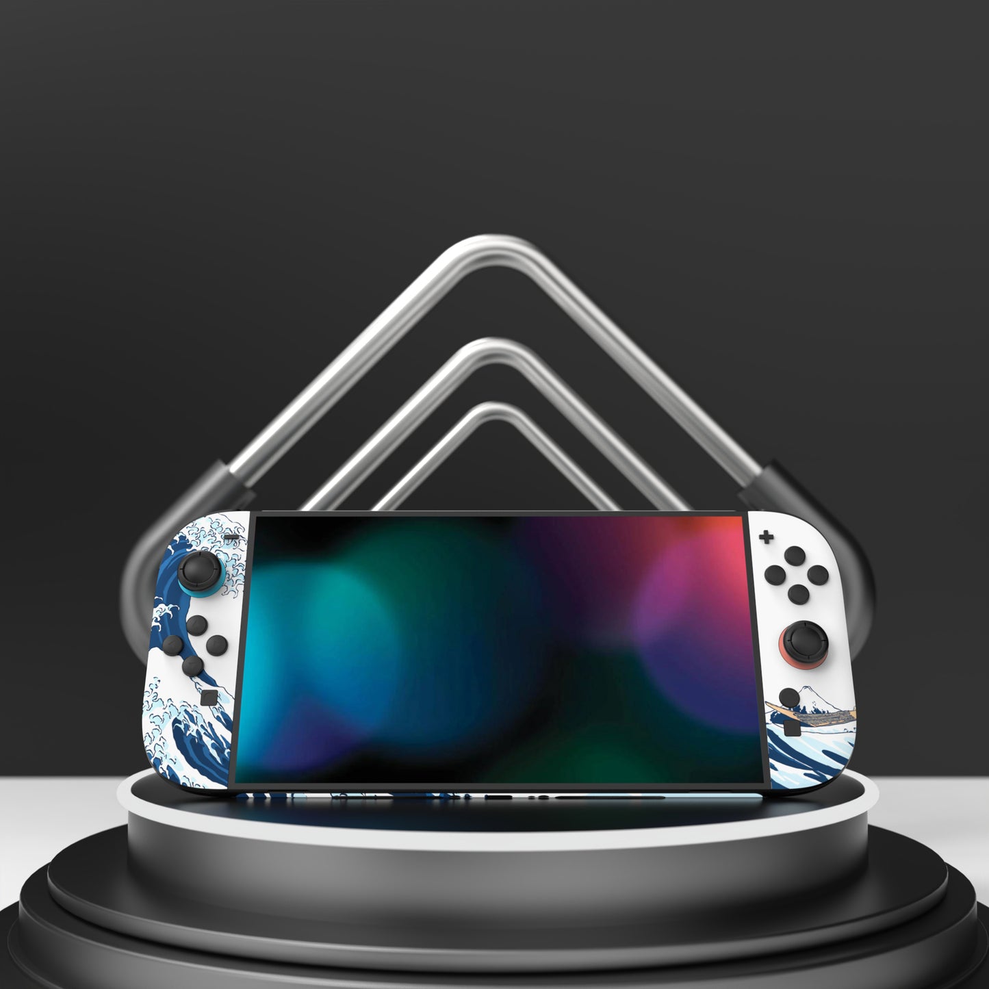 PlayVital Nintendo Switch 2(2025)本体・Joycon対応 フルセット保護ステッカーシール カスタマイズ用ビニールステッカー ドック&グリップスシール付き【神奈川沖浪裏】