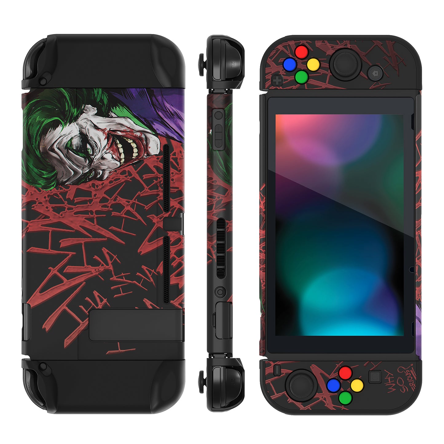 PlayVital カスタマイズ ドッキング可能 ハードシェル保護ケース NS Switch コンソール用【ピエロHahaha】