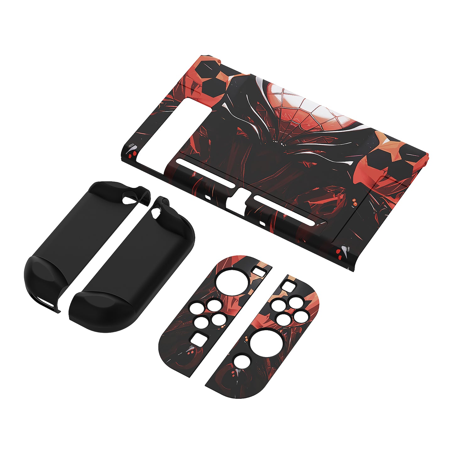 PlayVital カスタマイズ ドッキング可能 ハードシェル保護ケース NS Switch コンソール用【スパイダーアーマー】