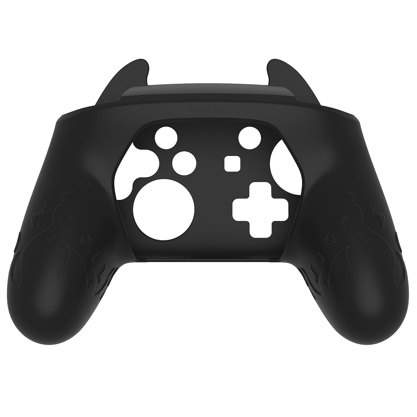 PlayVital かわいいデーモン シリコングリップカバー(サムグリップとステッカー付き) Nintendo Switch Pro コントローラー用【ブラック】