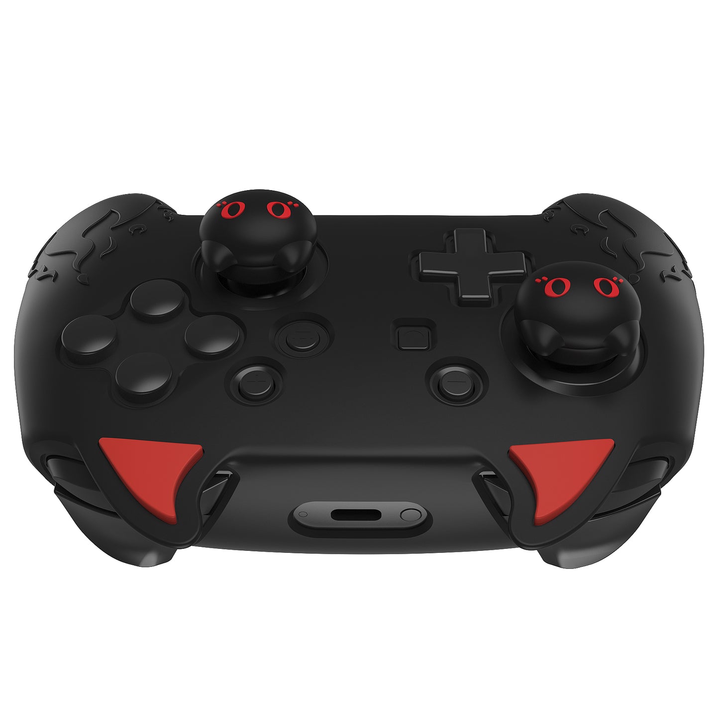 PlayVital かわいいデーモン シリコングリップカバー(サムグリップとステッカー付き) Nintendo Switch Pro コントローラー用【ブラック】