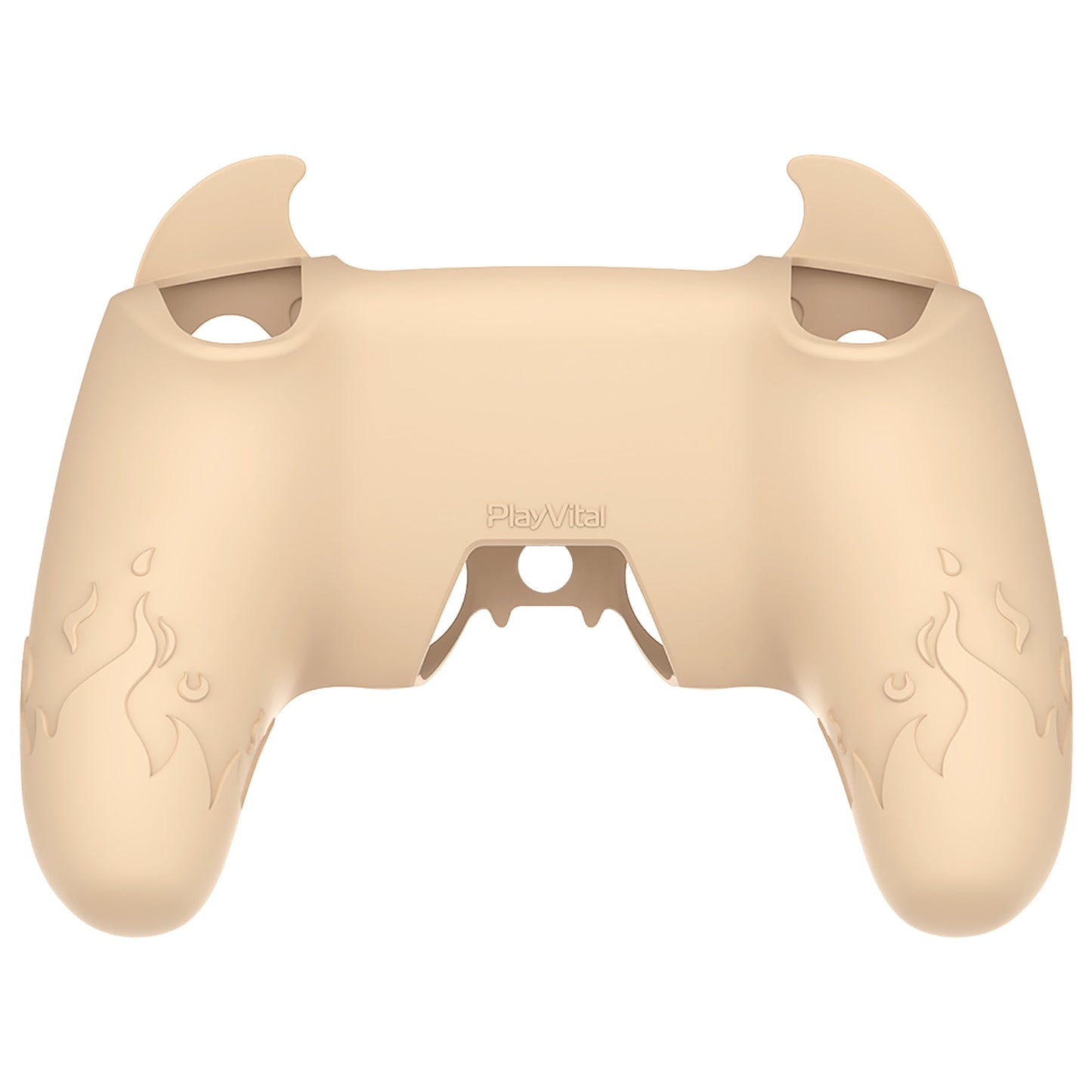 PlayVital Cute Demon Controller Silicone Case with Thumb Grips for PS5 Wireless Controller, Compatible with Charging Station - Orange - DEPFP007 PlayVital