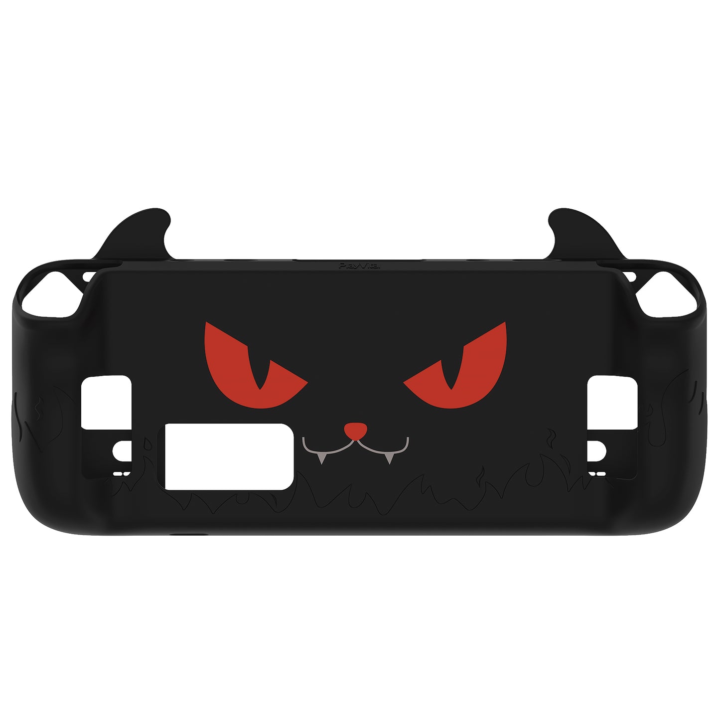 PlayVital キュートデーモンプロテクティブケース(サムグリップキャップ付き) スチームデッキLCD&OLED用【ブラック】