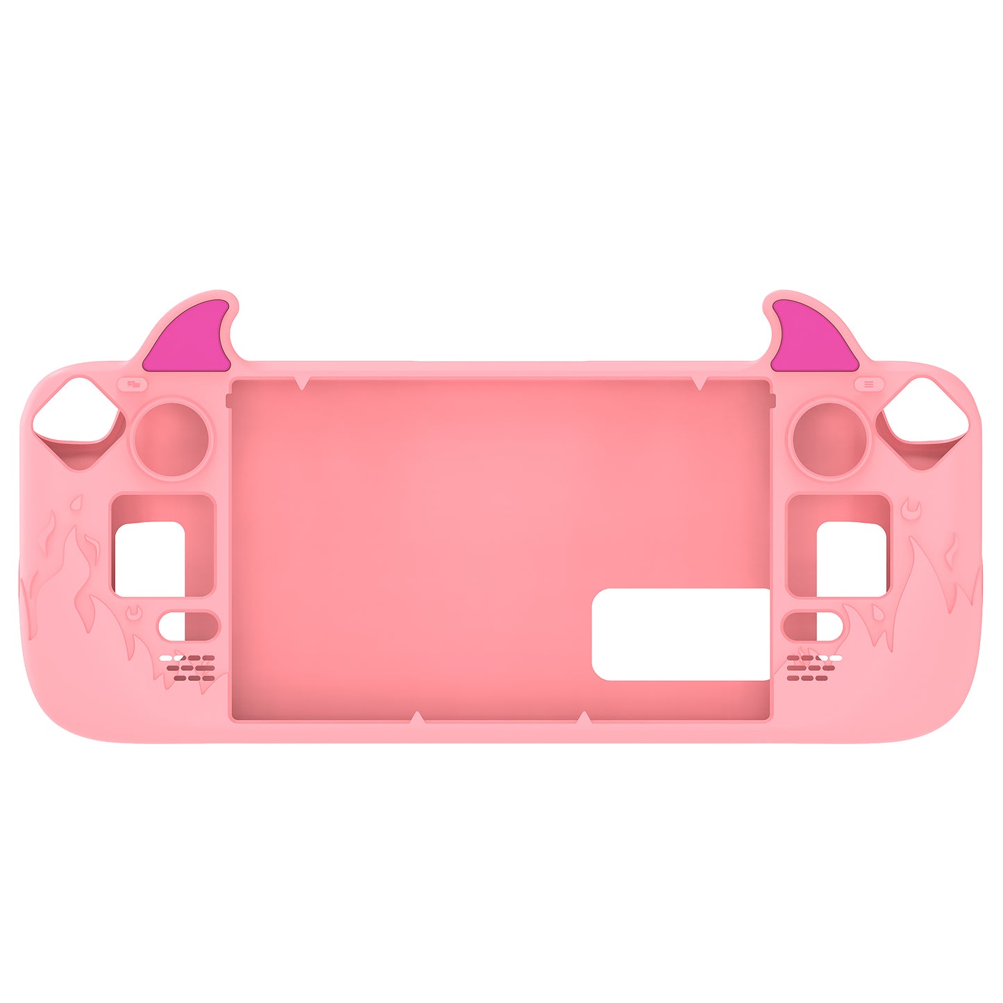 PlayVital キュートデーモンプロテクティブケース(サムグリップキャップ付き) スチームデッキLCD&OLED用【ピンク】