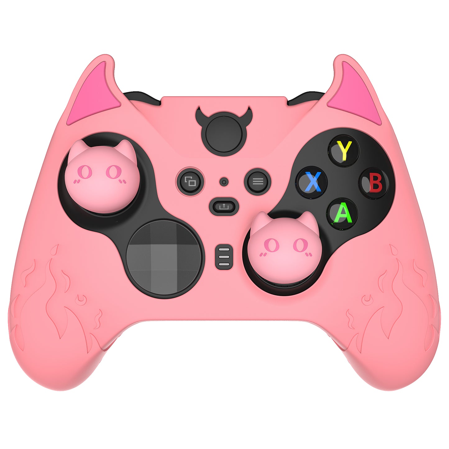 PlayVital かわいいデーモン シリコンケースカバー(サムグリップキャップ付き) Xbox Elite Series 2 コントローラー& Xbox Elite Series 2 コアコントローラー用【ピンク】