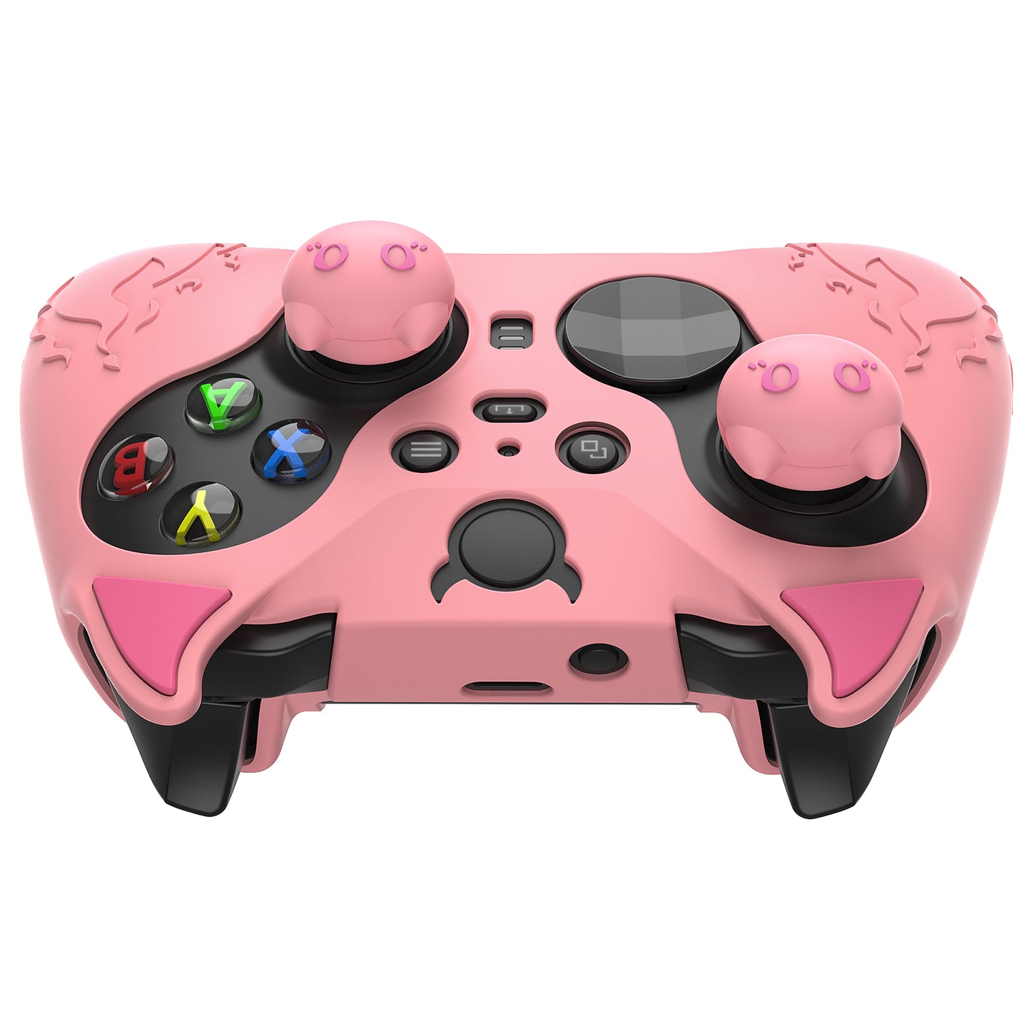 PlayVital かわいいデーモン シリコンケースカバー(サムグリップキャップ付き) Xbox Elite Series 2 コントローラー& Xbox Elite Series 2 コアコントローラー用【ピンク】