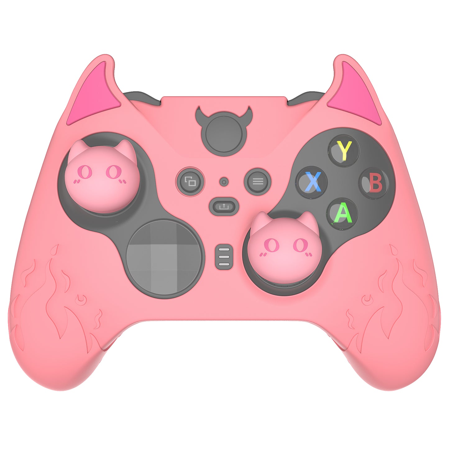 PlayVital かわいいデーモン シリコンケースカバー(サムグリップキャップ付き) Xbox Elite Series 2 コントローラー& Xbox Elite Series 2 コアコントローラー用【ピンク】