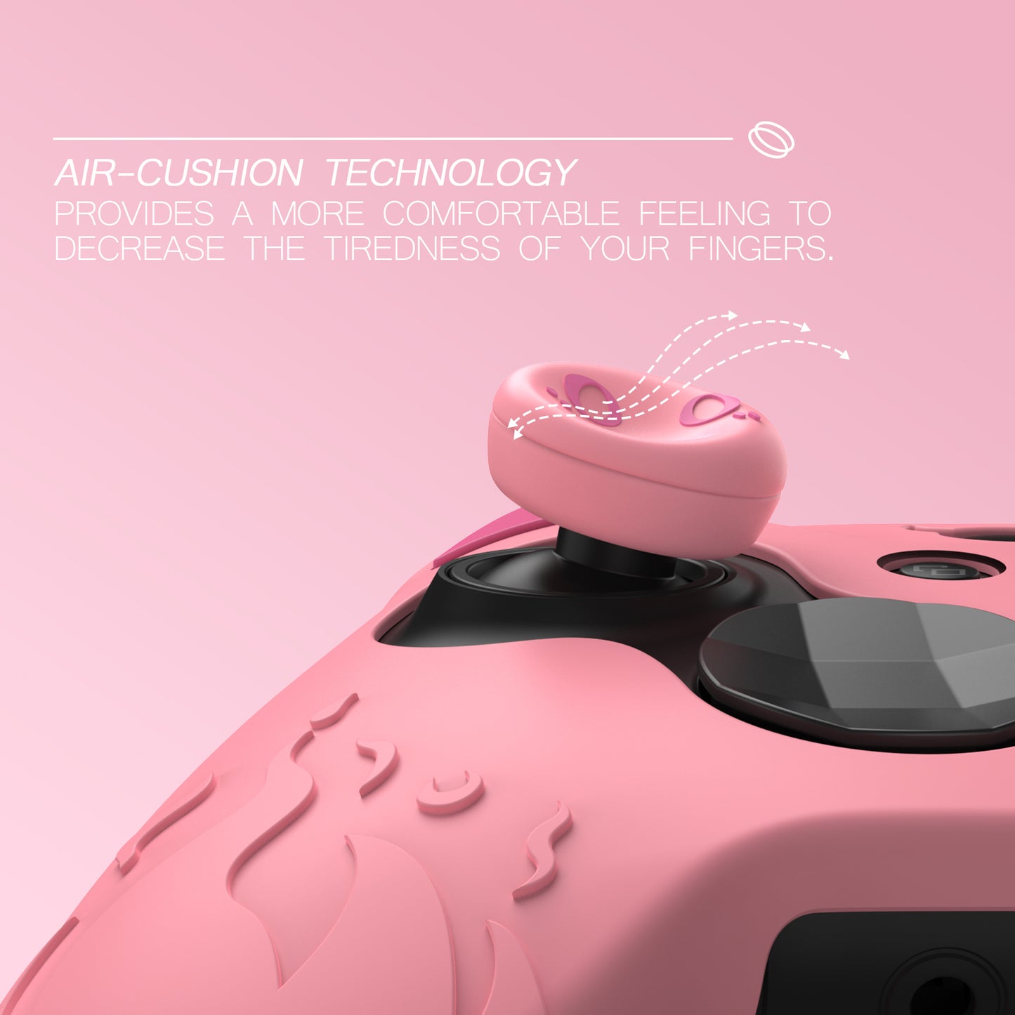 PlayVital かわいいデーモン シリコンケースカバー(サムグリップキャップ付き) Xbox Elite Series 2 コントローラー& Xbox Elite Series 2 コアコントローラー用【ピンク】