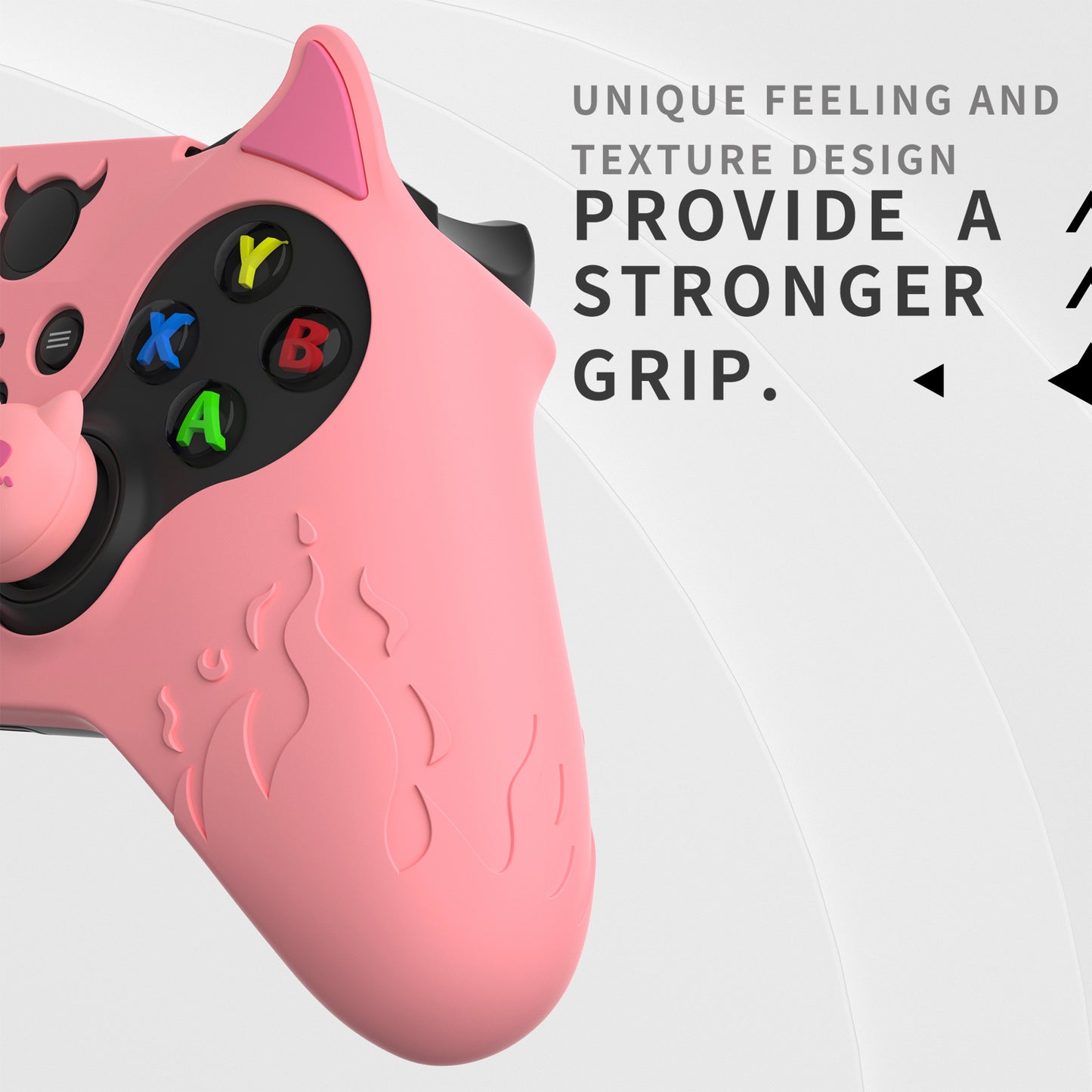 PlayVital かわいいデーモン シリコンケースカバー(サムグリップキャップ付き) Xbox Elite Series 2 コントローラー& Xbox Elite Series 2 コアコントローラー用【ピンク】