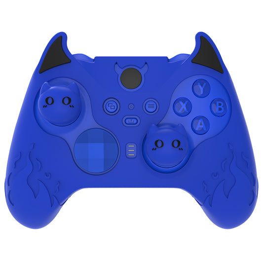 PlayVital かわいいデーモン シリコンケースカバー(サムグリップキャップ付き) Xbox Elite Series 2 コントローラー& Xbox Elite Series 2 コアコントローラー用【ブルー】