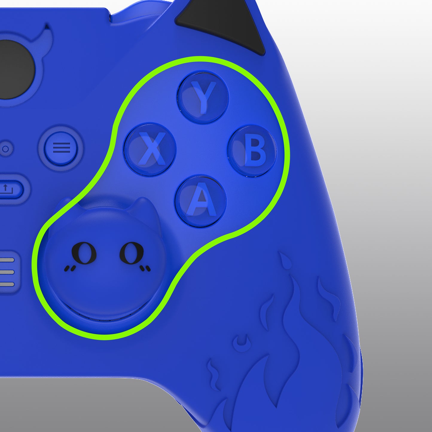 PlayVital かわいいデーモン シリコンケースカバー(サムグリップキャップ付き) Xbox Elite Series 2 コントローラー& Xbox Elite Series 2 コアコントローラー用【ブルー】