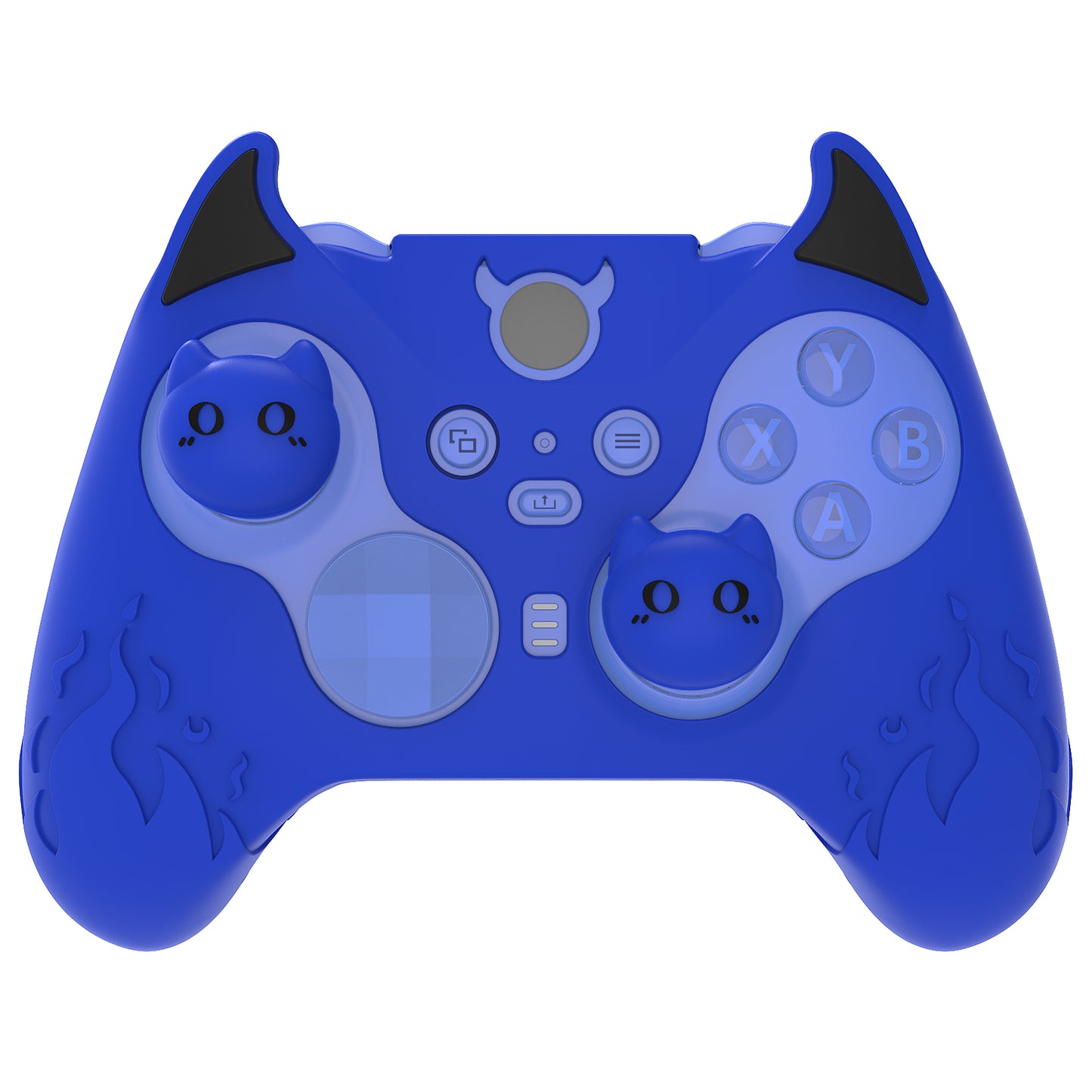 PlayVital かわいいデーモン シリコンケースカバー(サムグリップキャップ付き) Xbox Elite Series 2 コントローラー& Xbox Elite Series 2 コアコントローラー用【ブルー】