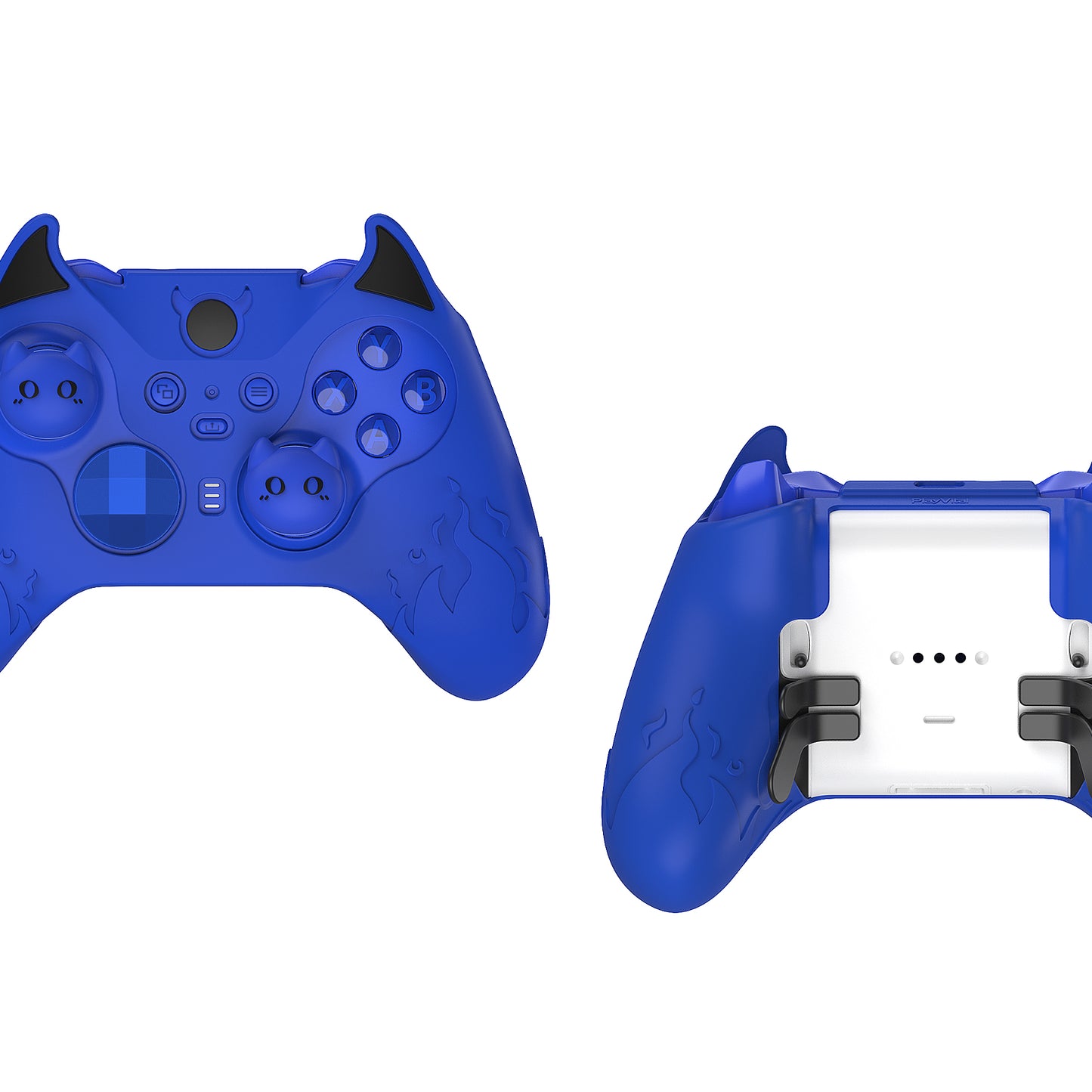 PlayVital かわいいデーモン シリコンケースカバー(サムグリップキャップ付き) Xbox Elite Series 2 コントローラー& Xbox Elite Series 2 コアコントローラー用【ブルー】
