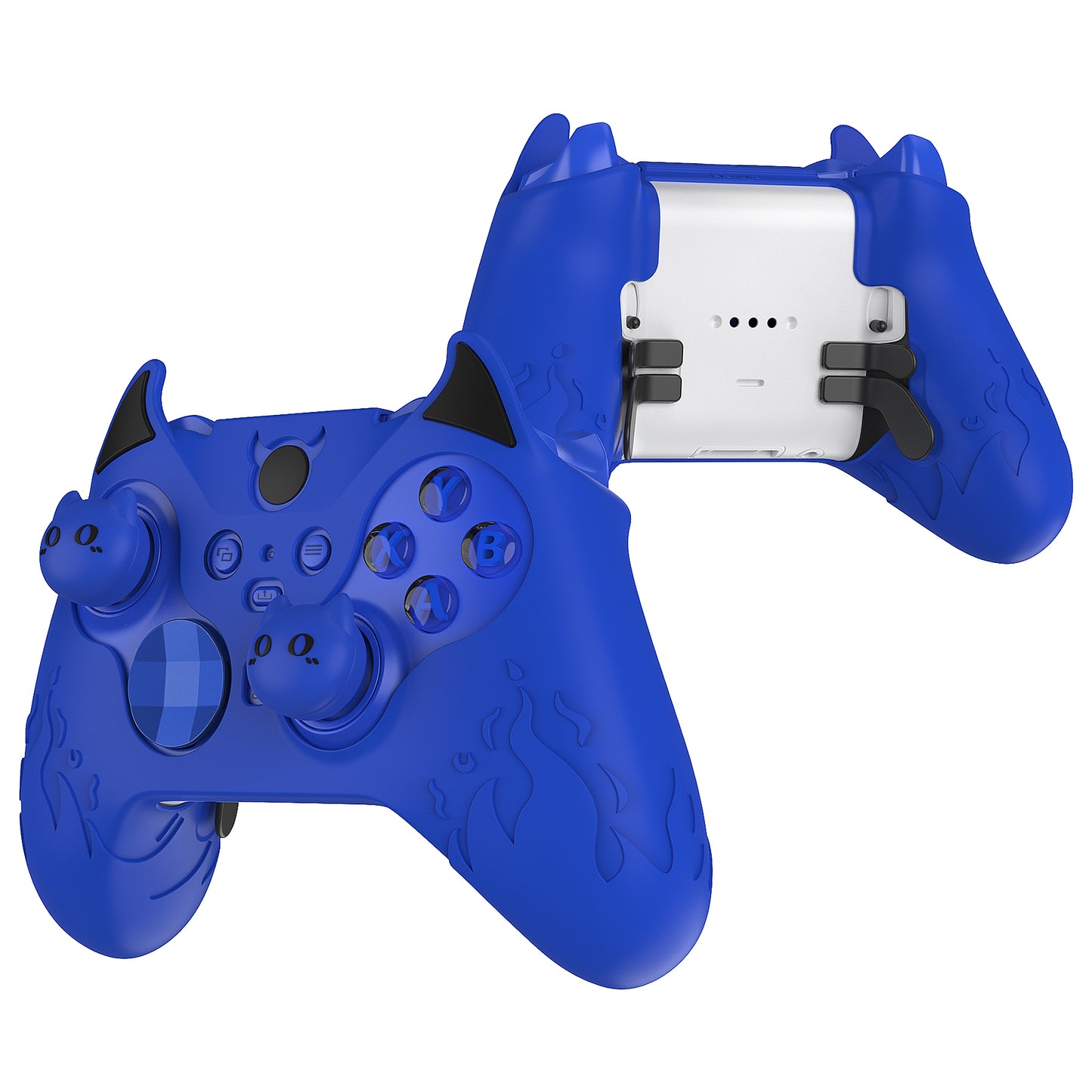 PlayVital かわいいデーモン シリコンケースカバー(サムグリップキャップ付き) Xbox Elite Series 2 コントローラー& Xbox Elite Series 2 コアコントローラー用【ブルー】