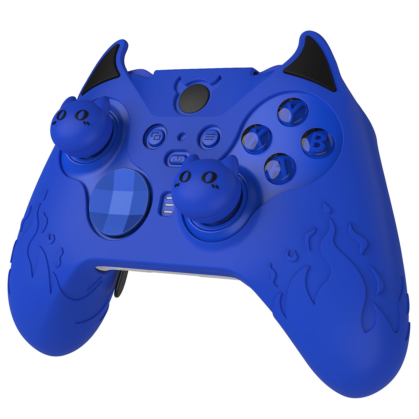PlayVital かわいいデーモン シリコンケースカバー(サムグリップキャップ付き) Xbox Elite Series 2 コントローラー& Xbox Elite Series 2 コアコントローラー用【ブルー】