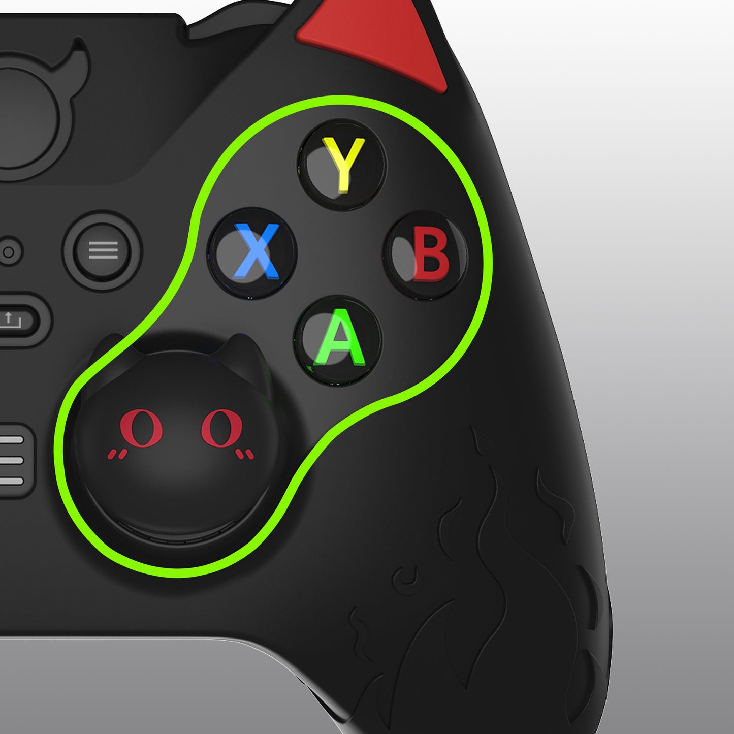 PlayVital かわいいデーモン シリコンケースカバー(サムグリップキャップ付き) Xbox Elite Series 2 コントローラー& Xbox Elite Series 2 コアコントローラー用【ブラック】