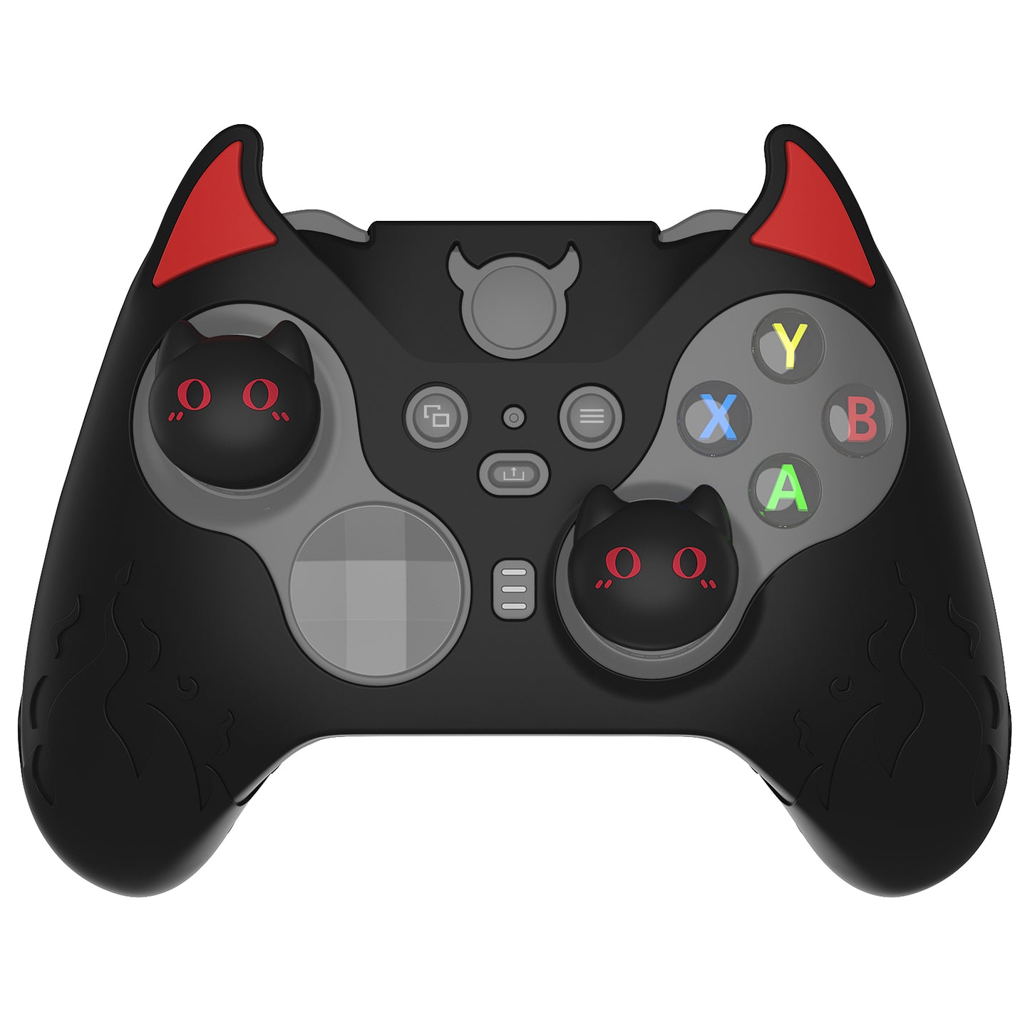 PlayVital かわいいデーモン シリコンケースカバー(サムグリップキャップ付き) Xbox Elite Series 2 コントローラー& Xbox Elite Series 2 コアコントローラー用【ブラック】