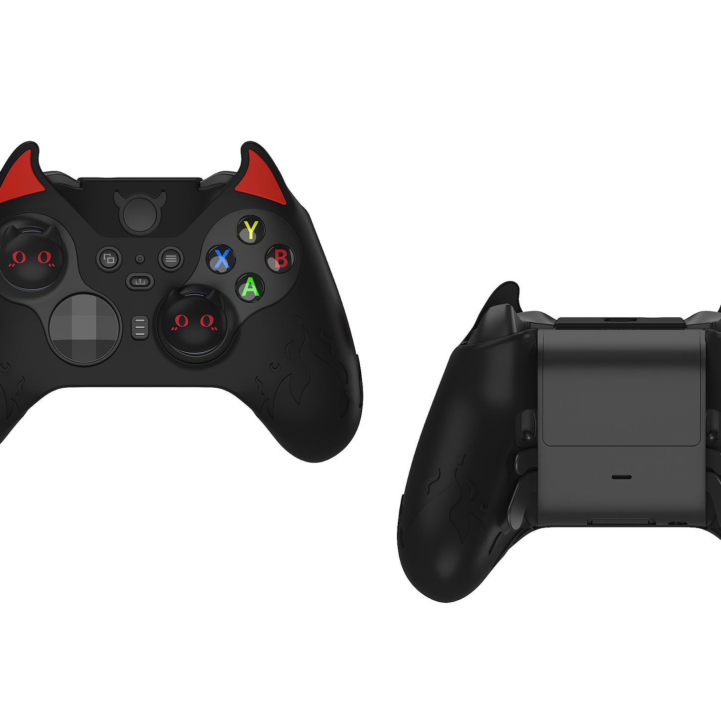 PlayVital かわいいデーモン シリコンケースカバー(サムグリップキャップ付き) Xbox Elite Series 2 コントローラー& Xbox Elite Series 2 コアコントローラー用【ブラック】