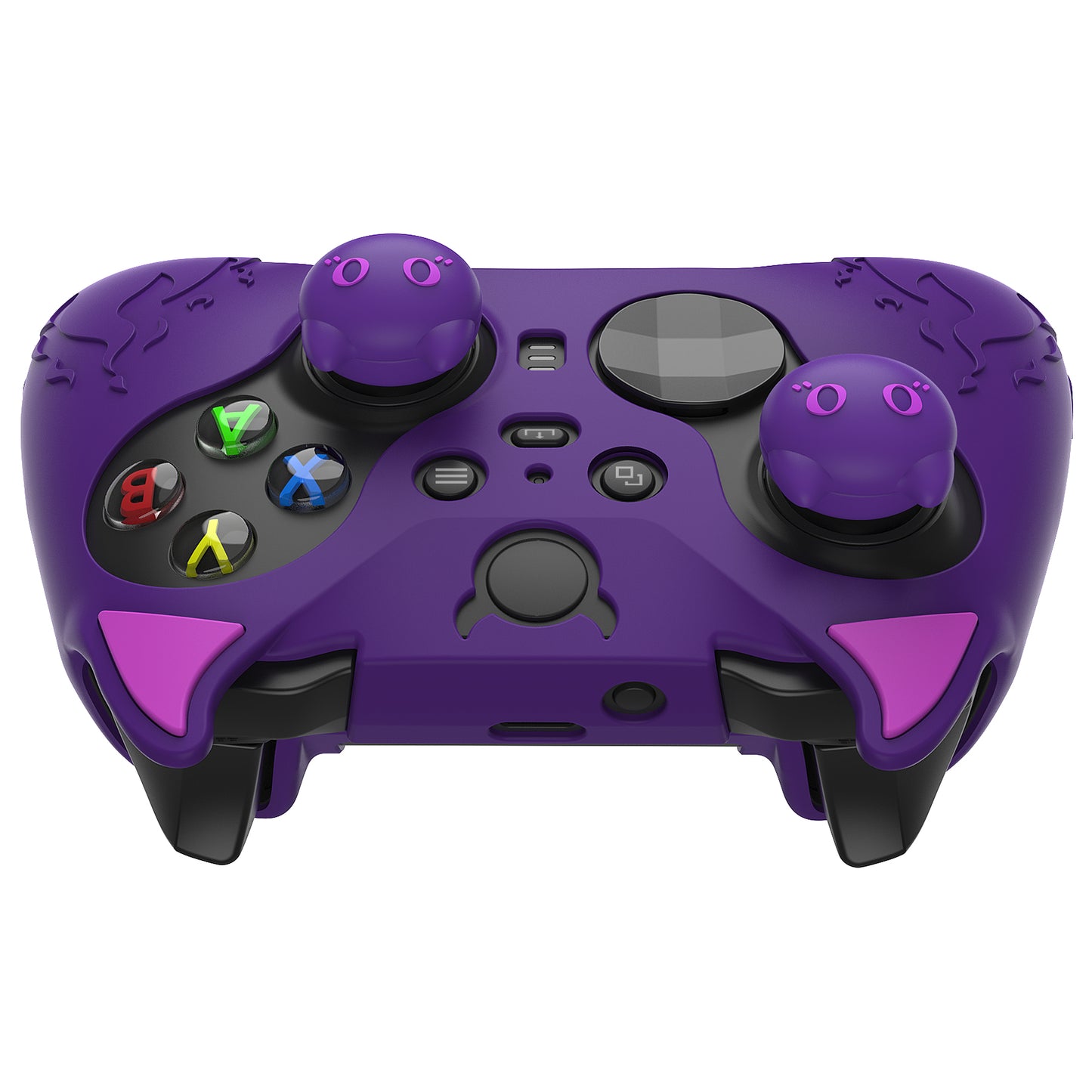 PlayVital かわいいデーモン シリコンケースカバー(サムグリップキャップ付き) Xbox Elite Series 2 コントローラー& Xbox Elite Series 2 コアコントローラー用【パープル】