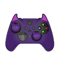 PlayVital かわいいデーモン シリコンケースカバー(サムグリップキャップ付き) Xbox Elite Series 2 コントローラー& Xbox Elite Series 2 コアコントローラー用【パープル】