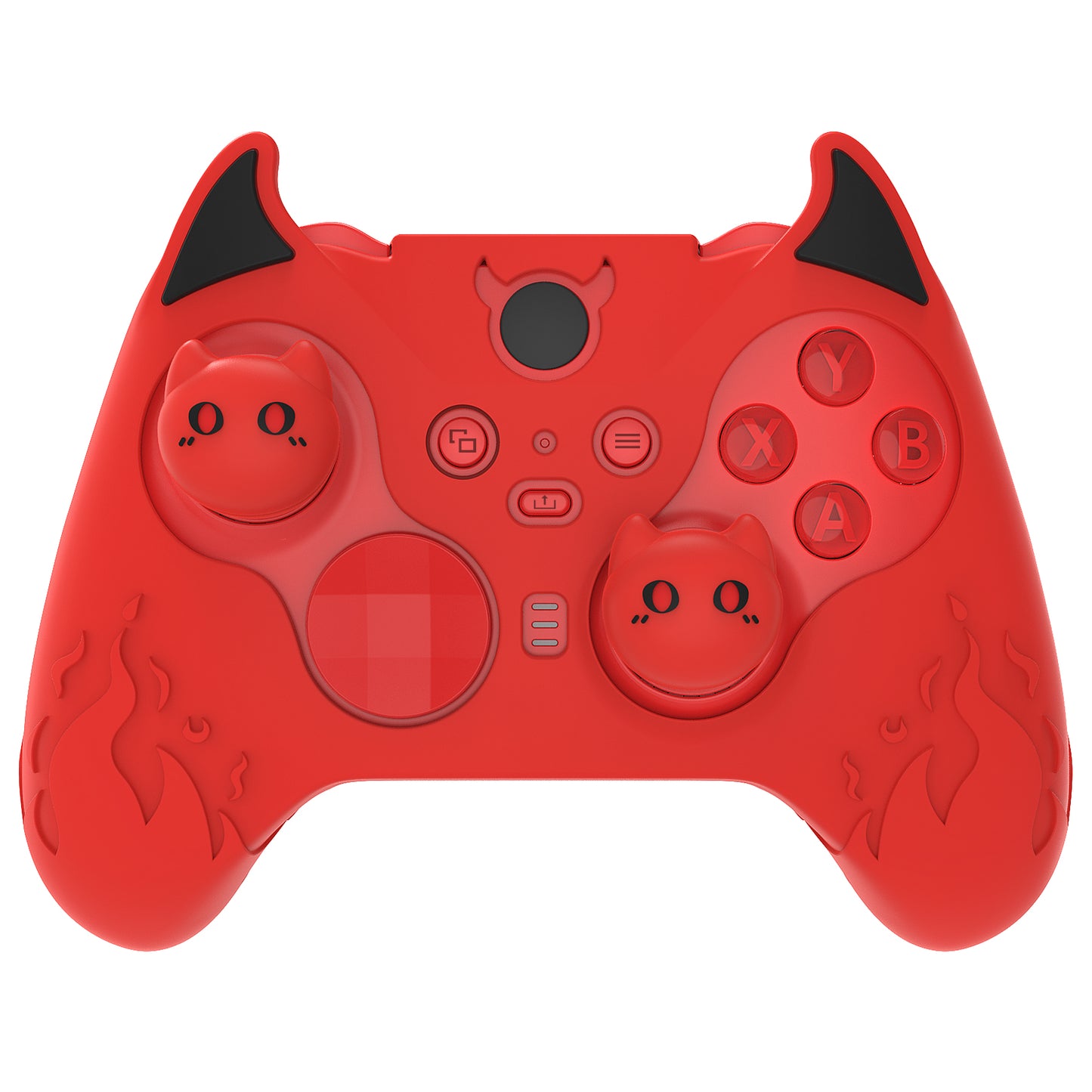 PlayVital かわいいデーモン シリコンケースカバー(サムグリップキャップ付き) Xbox Elite Series 2 コントローラー& Xbox Elite Series 2 コアコントローラー用【レッド】