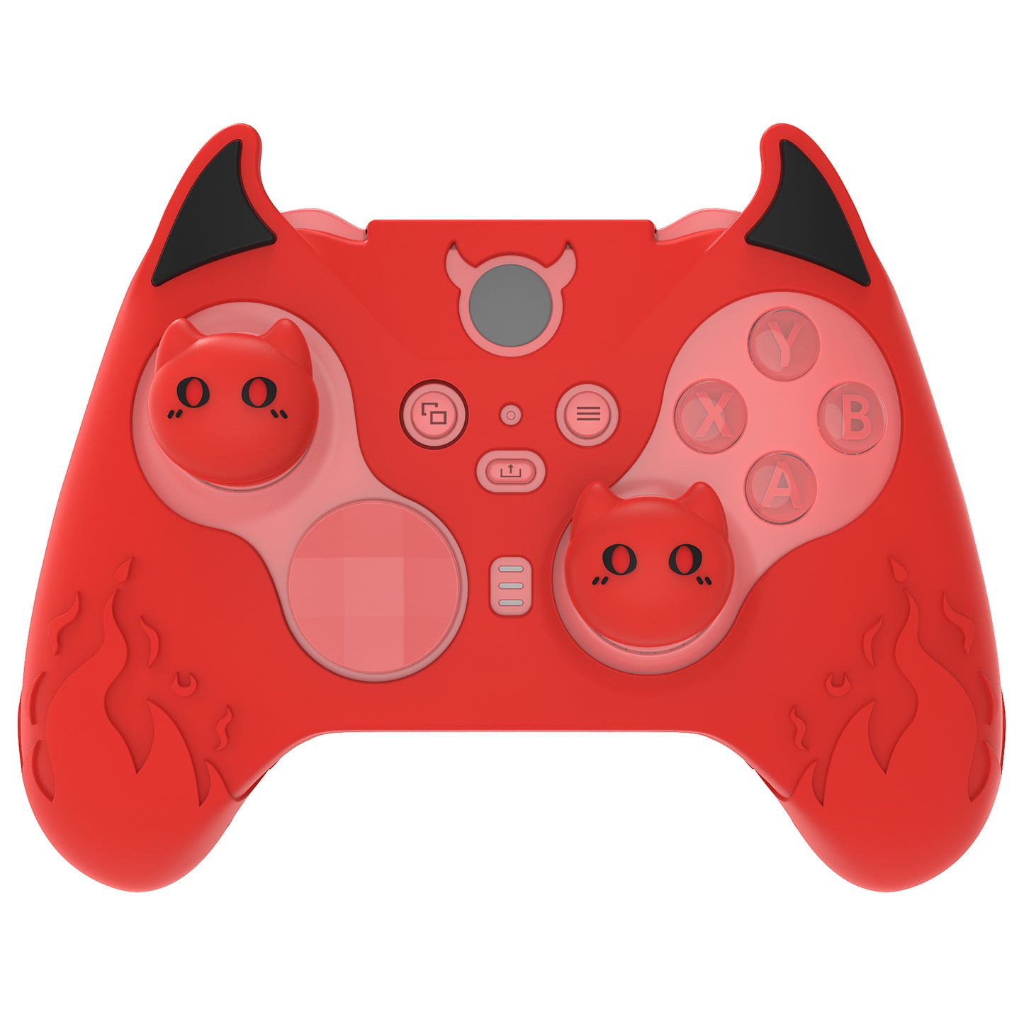 PlayVital かわいいデーモン シリコンケースカバー(サムグリップキャップ付き) Xbox Elite Series 2 コントローラー& Xbox Elite Series 2 コアコントローラー用【レッド】