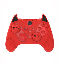 PlayVital かわいいデーモン シリコンケースカバー(サムグリップキャップ付き) Xbox Elite Series 2 コントローラー& Xbox Elite Series 2 コアコントローラー用【レッド】