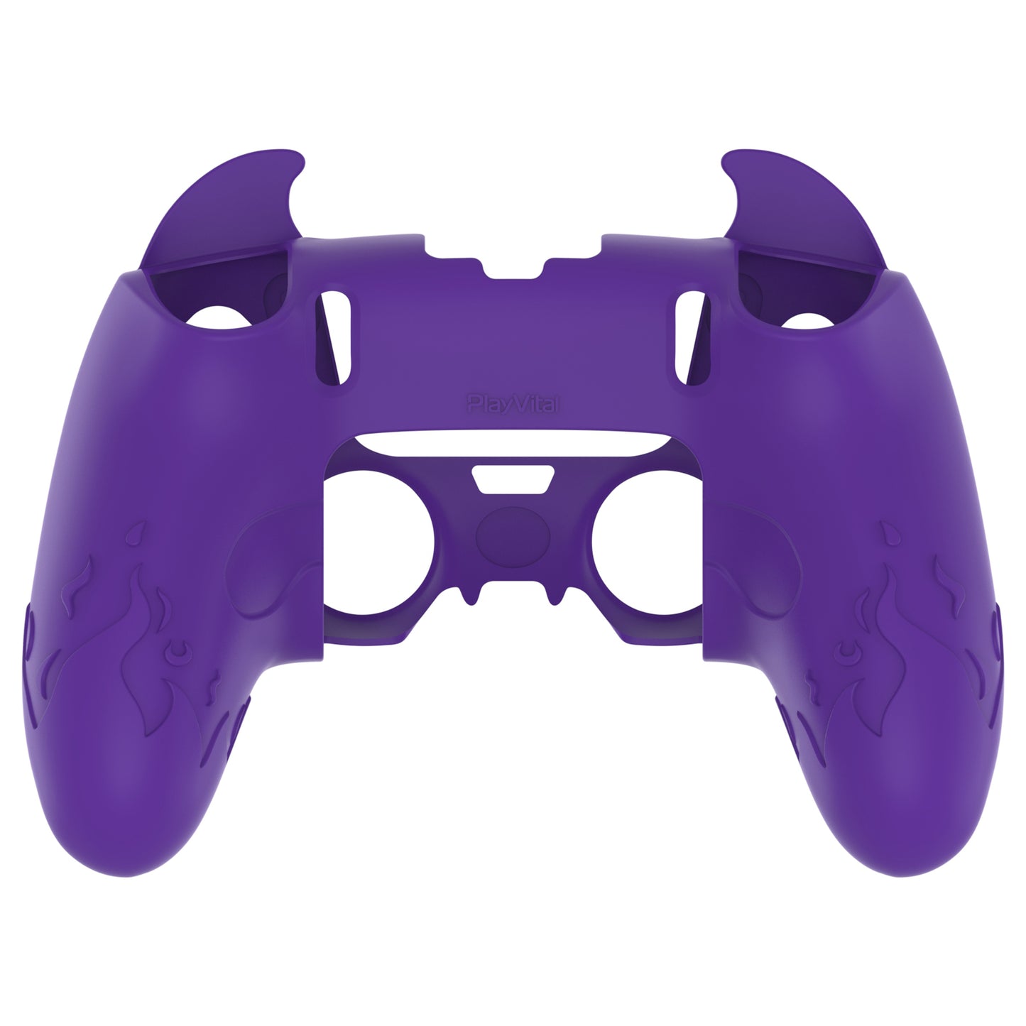 PlayVital キュートデーモン シリコンカバー(タッチパッドステッカー&サムグリップキャップ付き)PS5 Edge コントローラー用【パープル】