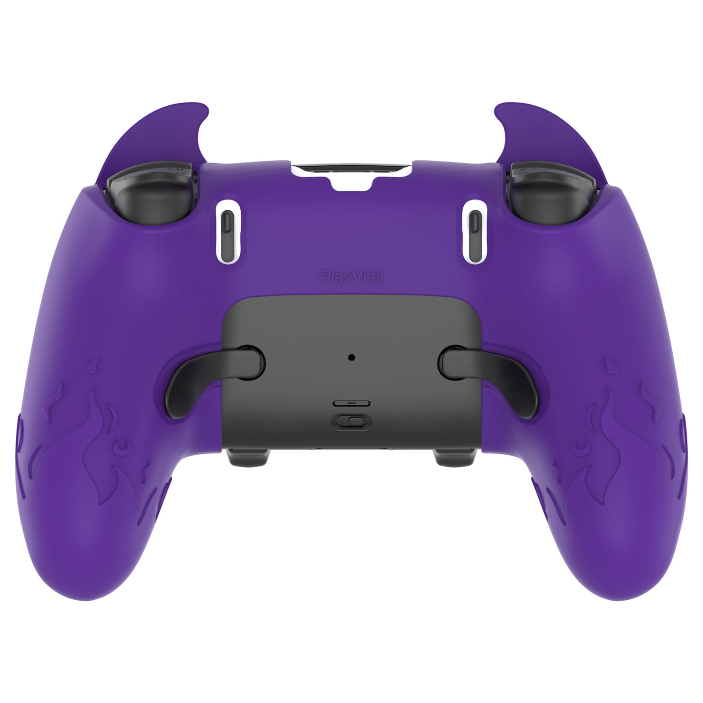 PlayVital キュートデーモン シリコンカバー(タッチパッドステッカー&サムグリップキャップ付き)PS5 Edge コントローラー用【パープル】