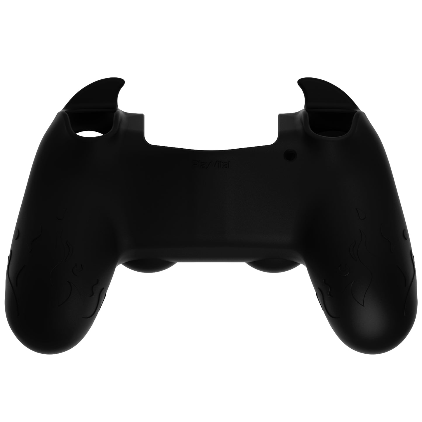 PlayVital キュートデーモン シリコンカバー グリッププロテクター サムグリップ&ステッカー付き PS4コントローラー用【ブラック】