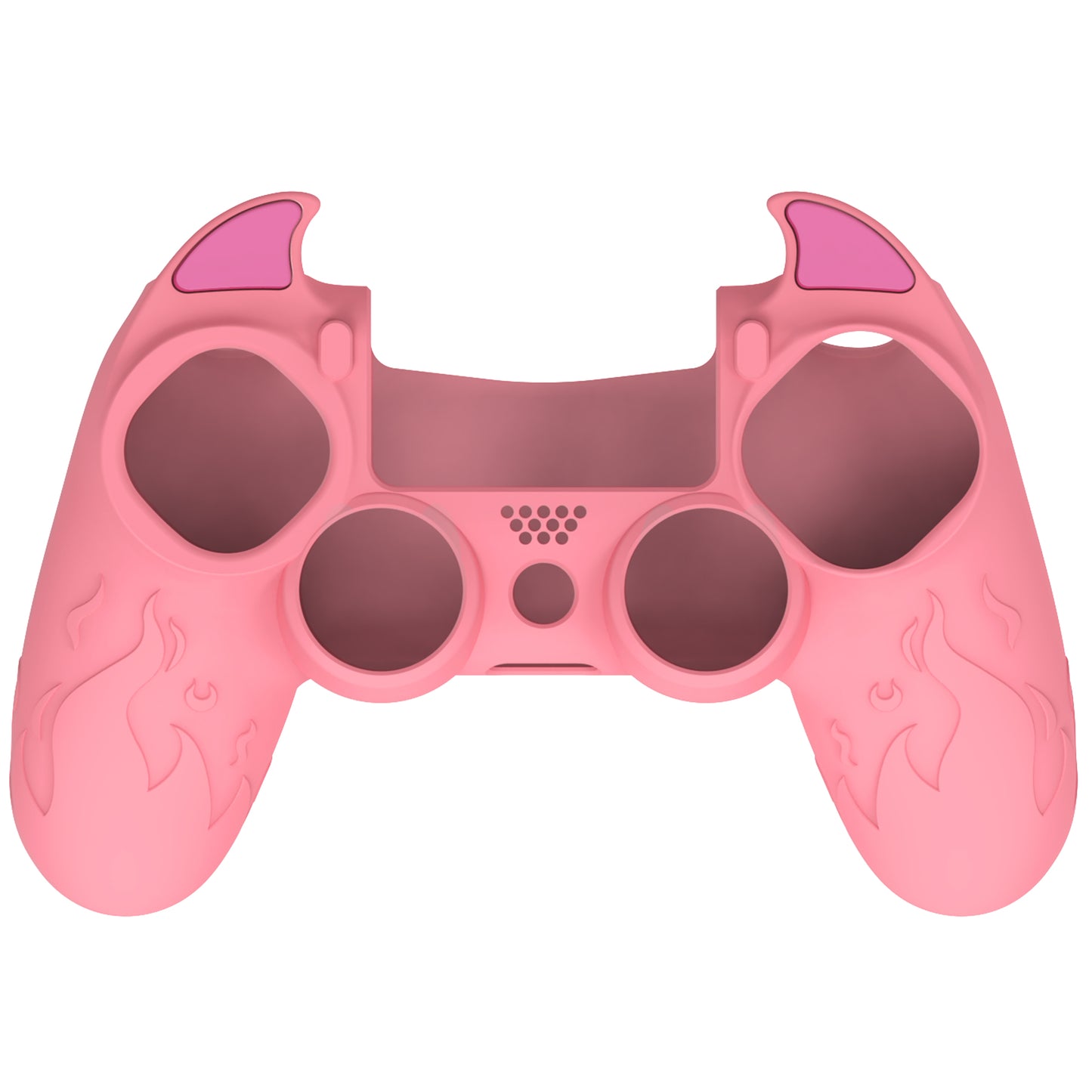 PlayVital キュートデーモン シリコンカバー グリッププロテクター サムグリップ&ステッカー付き PS4コントローラー用【ピンク】