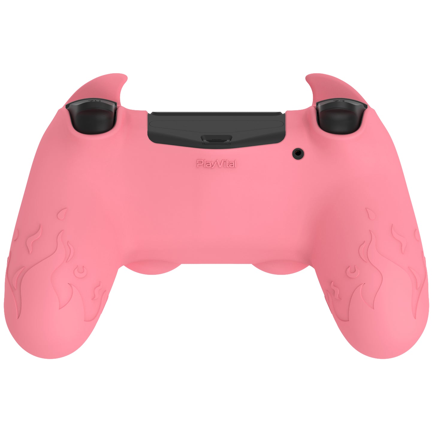 PlayVital キュートデーモン シリコンカバー グリッププロテクター サムグリップ&ステッカー付き PS4コントローラー用【ピンク】
