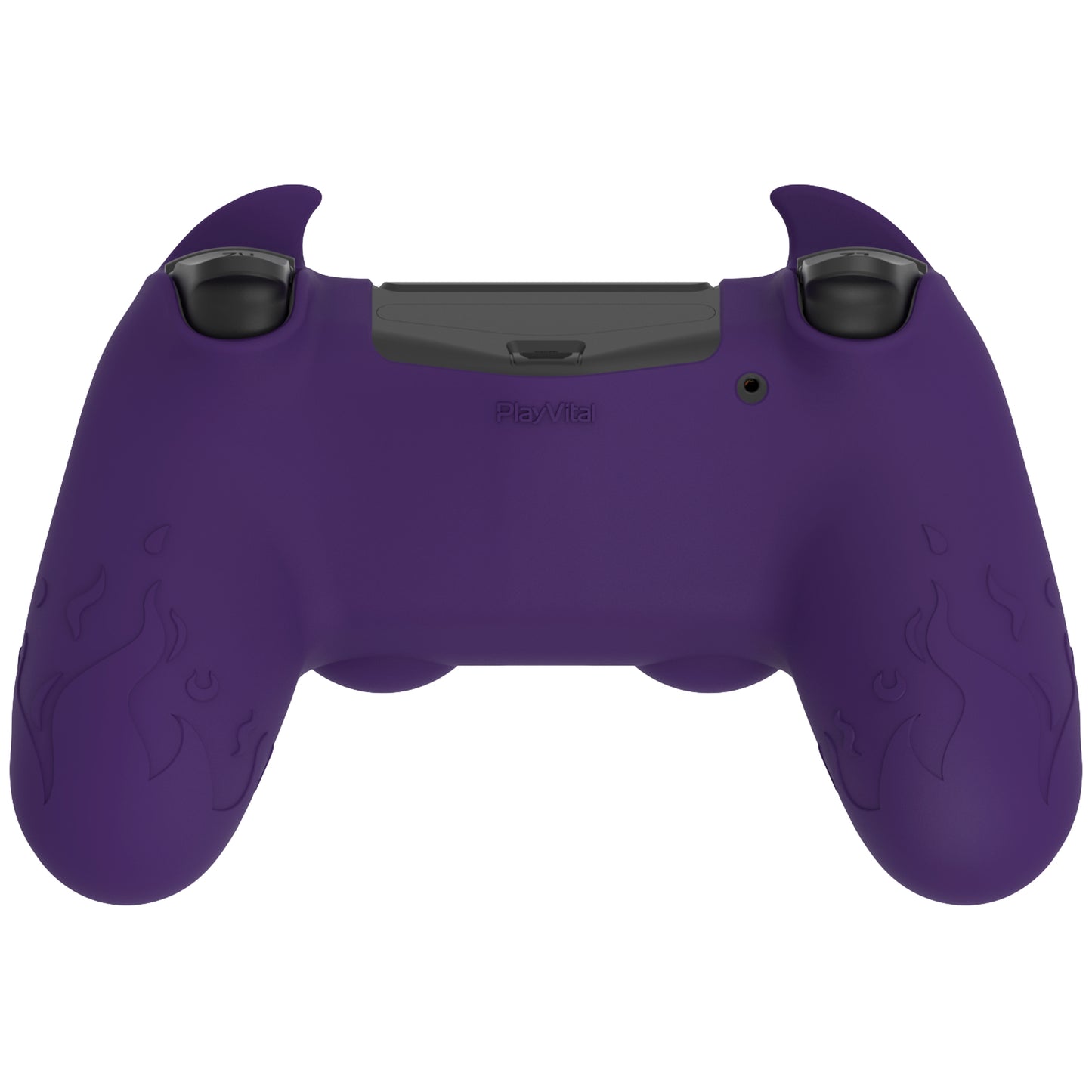 PlayVital キュートデーモン シリコンカバー グリッププロテクター サムグリップ&ステッカー付き PS4コントローラー用【パープル】