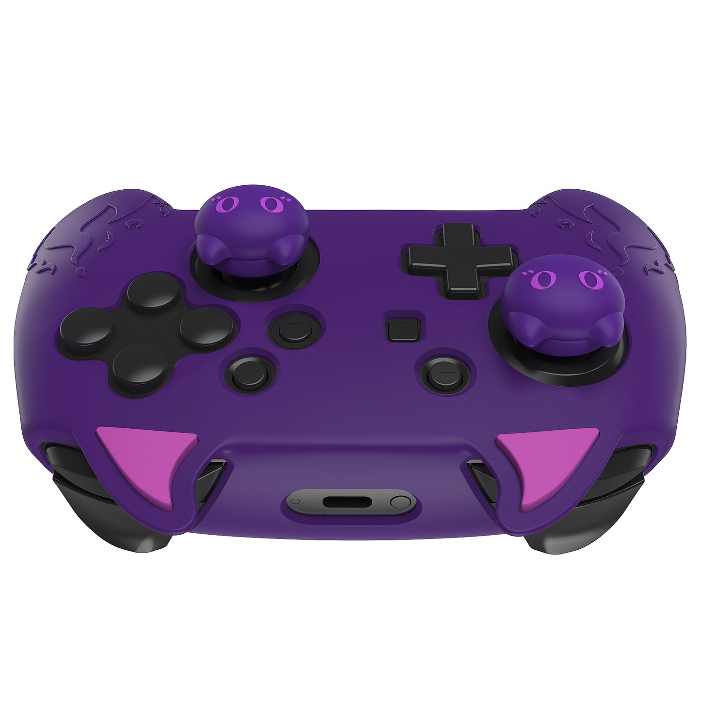PlayVital かわいいデーモン シリコングリップカバー(サムグリップとステッカー付き) Nintendo Switch Pro コントローラー用【パープル】