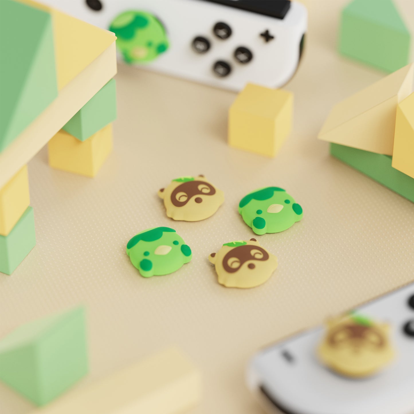 PlayVital かわいい親指グリップキャップ Nintendo Switch & 有機el & Switch Lite用【タヌキや河童】