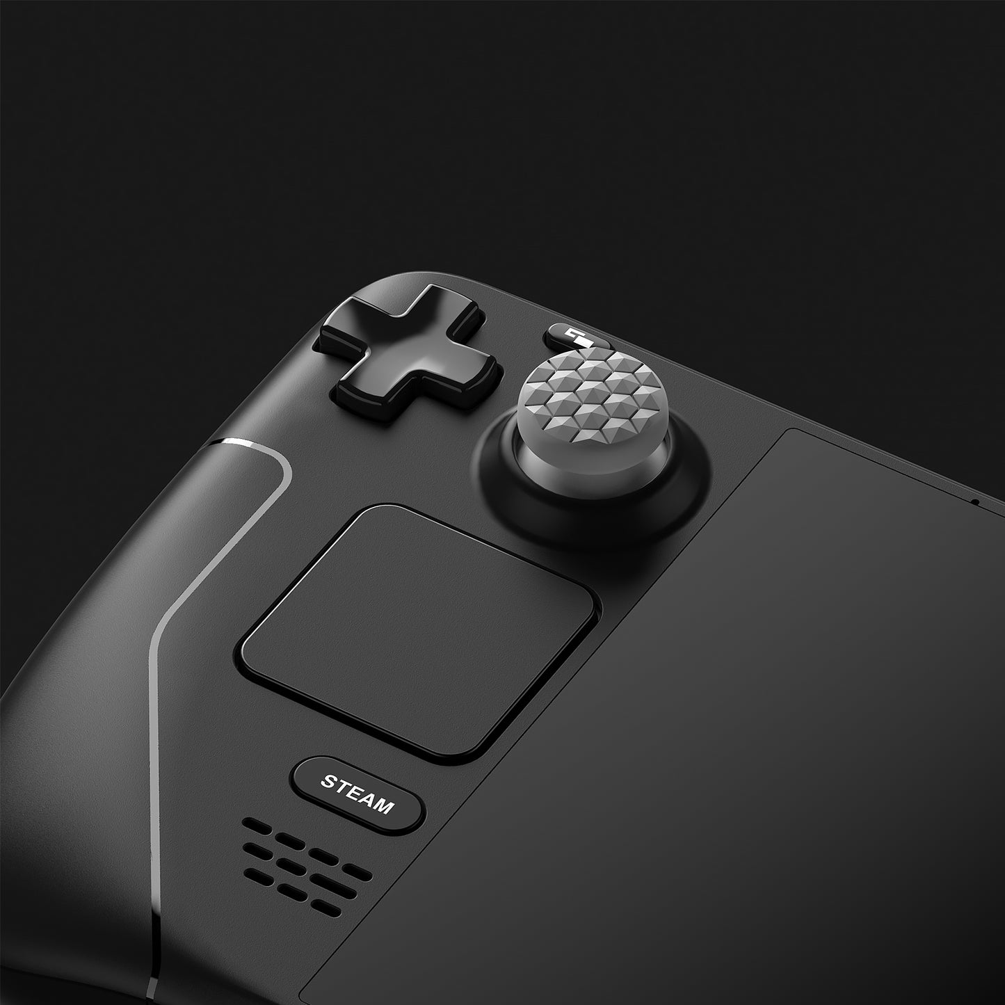 PlayVital Diamond Grain & Crack Bombデザイン サムグリップキャップ Steam Deck LCD & OLED、PS ポータルリモートプレーヤー用【クールグレー】