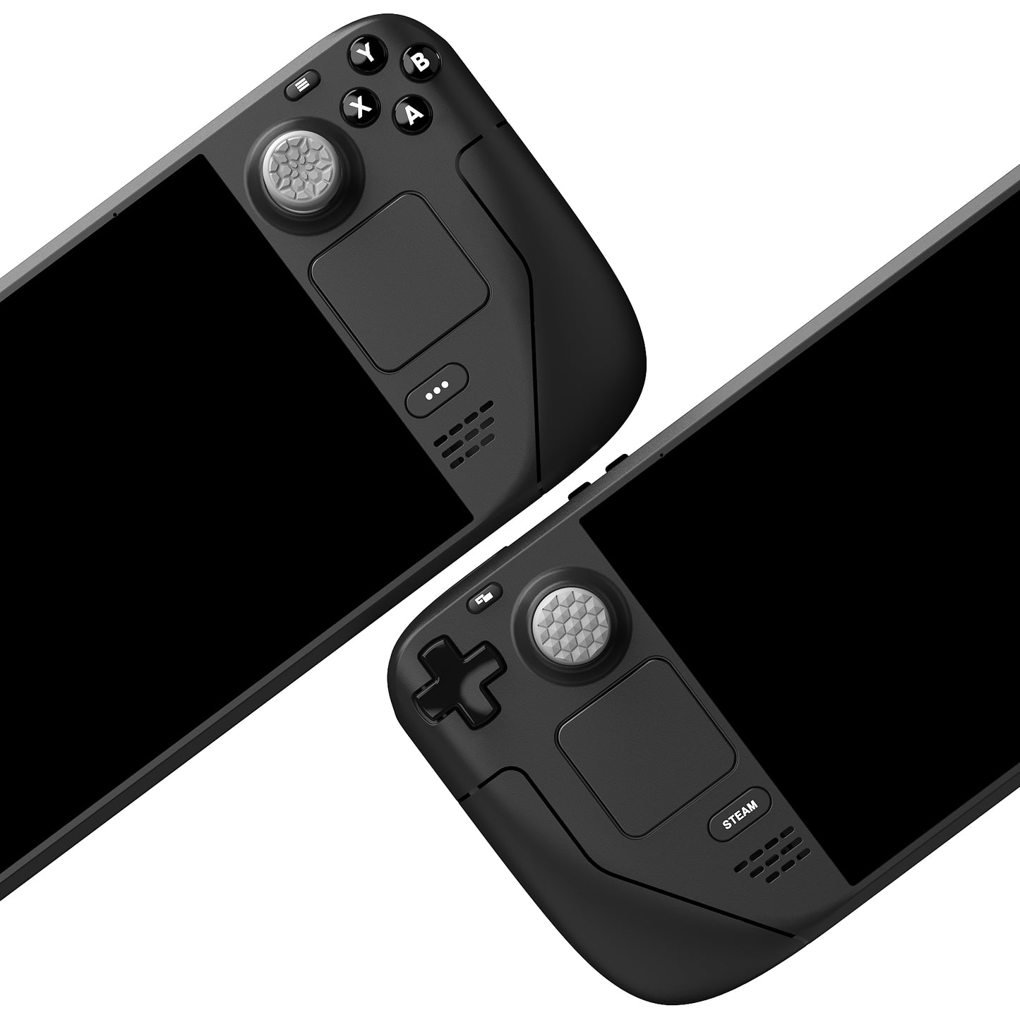 PlayVital Diamond Grain & Crack Bombデザイン サムグリップキャップ Steam Deck LCD & OLED、PS ポータルリモートプレーヤー用【クールグレー】