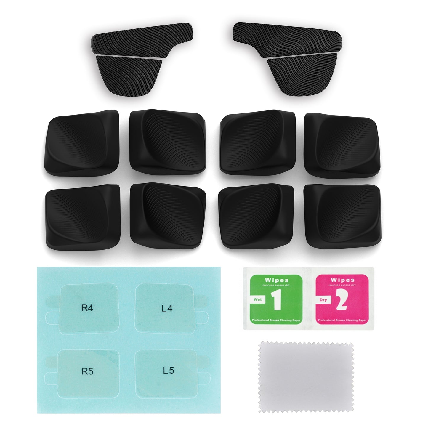 PlayVital Steam Deck LCD/OLEDモデル対応 エルゴノミックグリップキット–シリコン製バック背面ボタン強化カバー【ブラック】